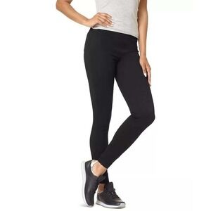Hue Black Pull On Ponte Pants with‎ Pockets Stretch S(27"x30")#6225